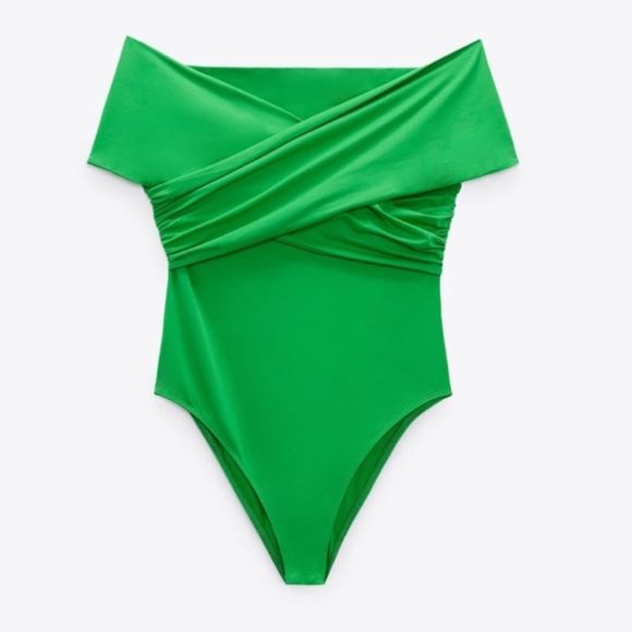 Zara Tops Zaragreen Bodysuit Nwt Size Medium Poshmark